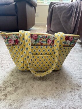 1997 Vera Bradley tote bag in the yellow "Elizabeth" pattern